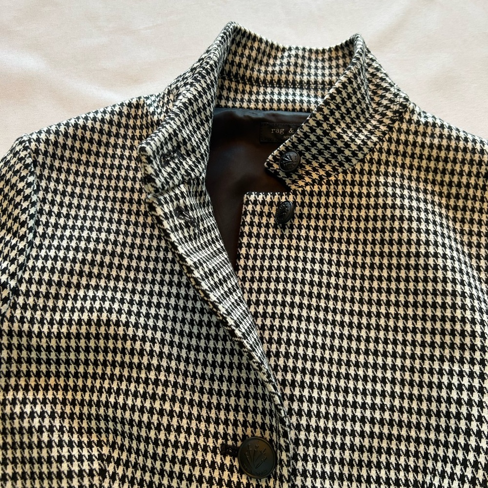 Rag & Bone Black and White Houndstooth Blazer - Picture 4 of 8